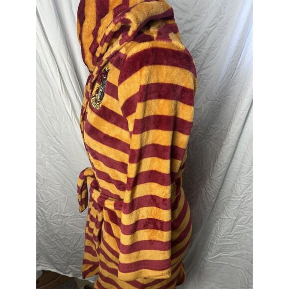 Harry Potter Gryffindor Striped Hooded Plush Fleece Robe Juniors XL (14) - Picture 3 of 10